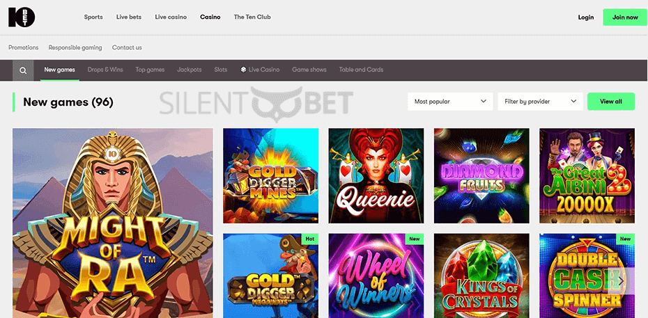 10bet Casino Website Design