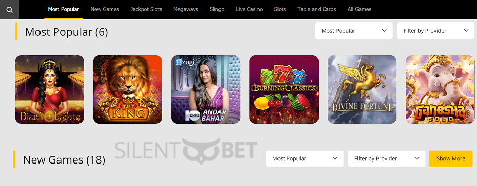 10cric India - casino section
