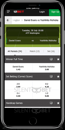 12Bet mobile app for iPhone