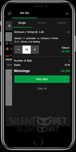 12Bet mobile betslip for iOS