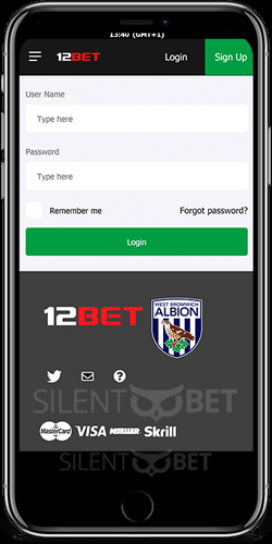 12Bet mobile login for iOS