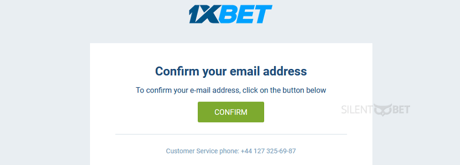 1xbet cofirmation email
