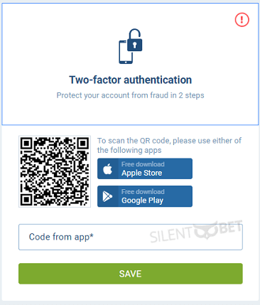 1xbet two-factor authentication steps