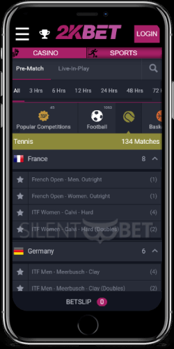 2kBet Tennis on iOS