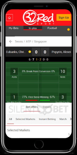 32Red Live Tennis for iOS