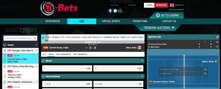 b-Bets live betting page