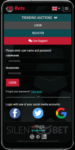 b-Bets mobile login thru Android 