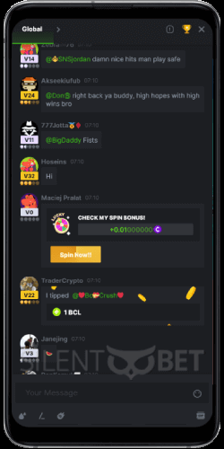 BC Game mobile chatroom