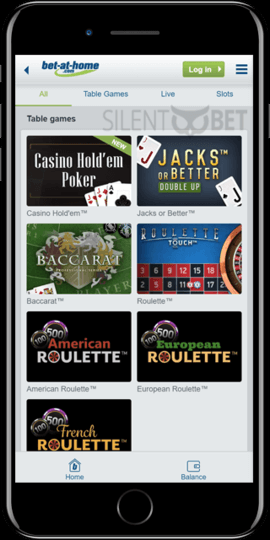 bet at home ios app casino games