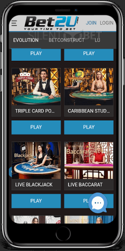 bet2u live casino iphone