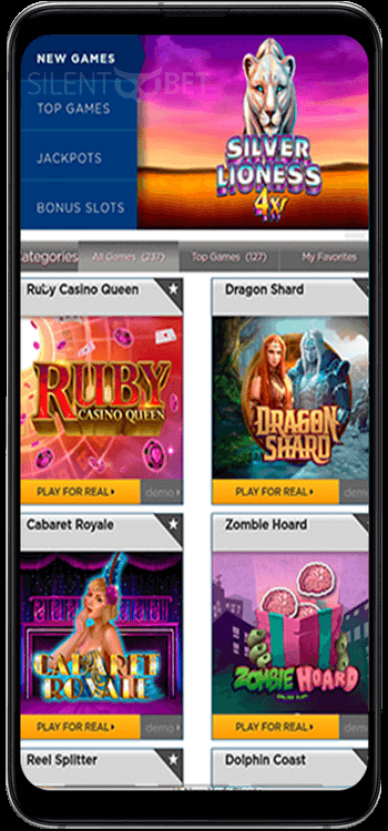 mobile casino of Bet3000 for Android