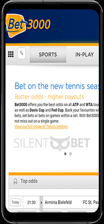 Bet3000 mobile version for Android