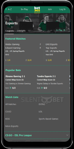 bet365 esports on mobile