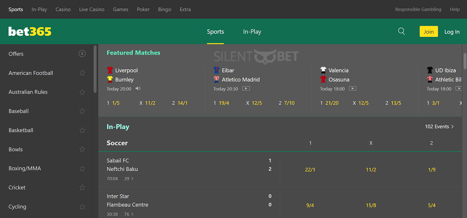Bet365 sports section