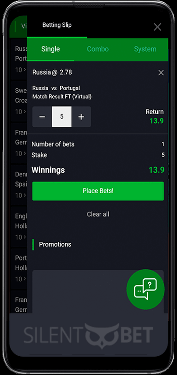 Bet90 mobile betslip for Android