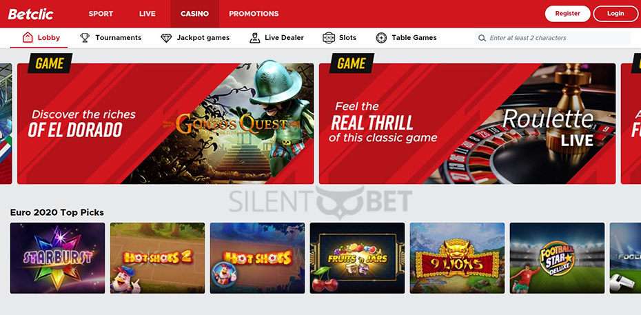 Betclic Casino Website Design