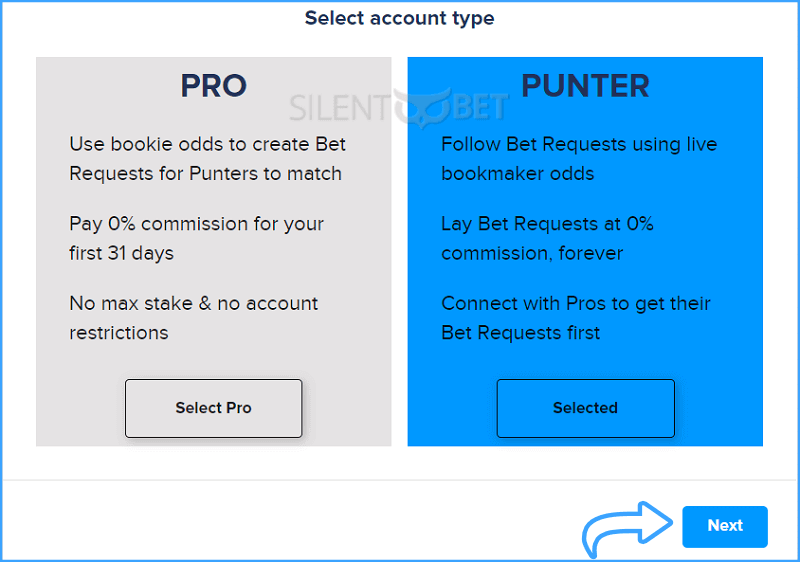 How to select a BetConnect account