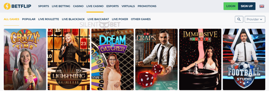 BetFlip Casino Live Games