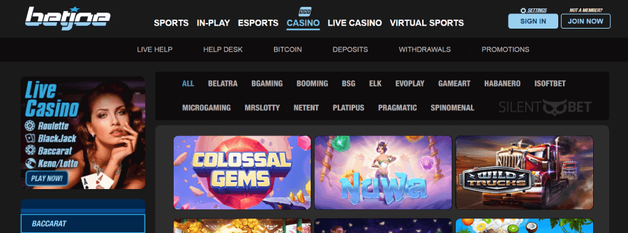 BetJOE's Online Casino