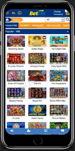 BetOn mobile casino via iPhone