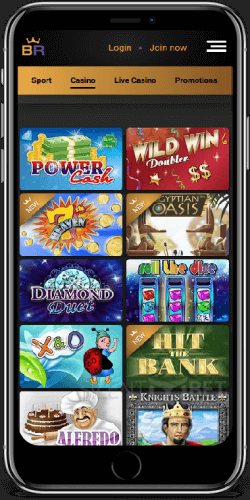 Betregal mobile casino on iPhone