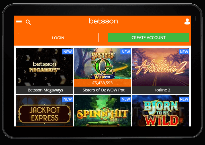 Betsson Mobile Casino Site