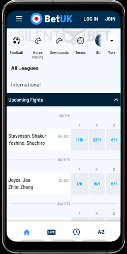 BetUK mobile sports on Android