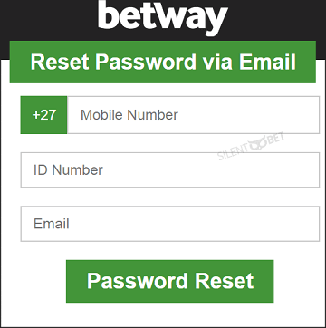 Betway reset password via Email
