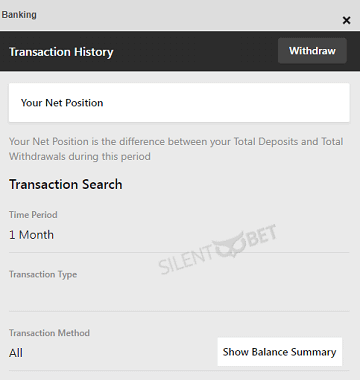 Betway transaction histrory check