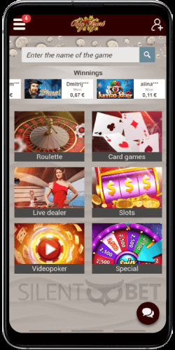 Bigazart Casino Mobile Version