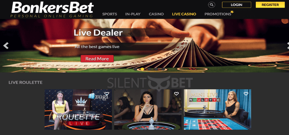 preview of the live casino at bonkersbet