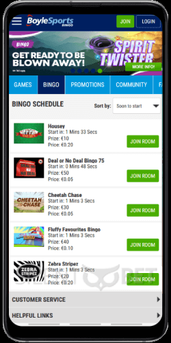 BoyleSports mobile bingo games