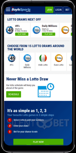 Boyle Sports mobile lotto games