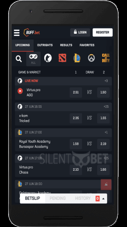 buffbet mobile esports on an android phone