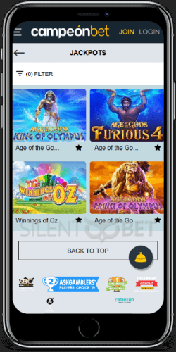 Campeonbet Casino Jackpots on iOS