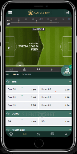 CasiniaBet Mobile Live Betting on iPhone
