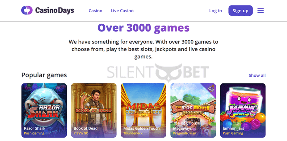 Casino Days Website Design
