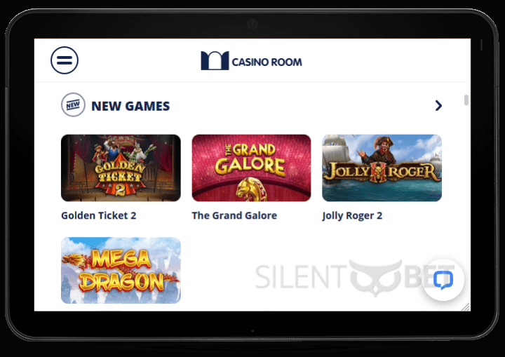 CasinoRoom mobile version on tablet