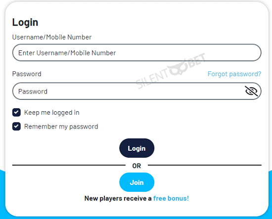 Casino2020 signup form