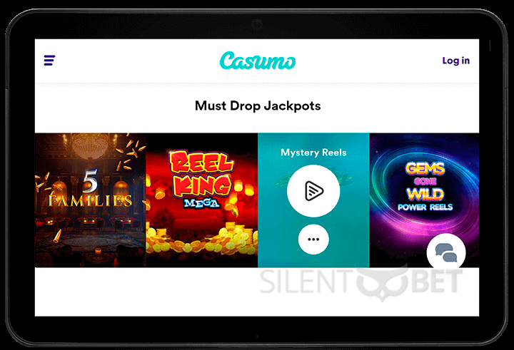 Casumo mobile version of casino for tablet