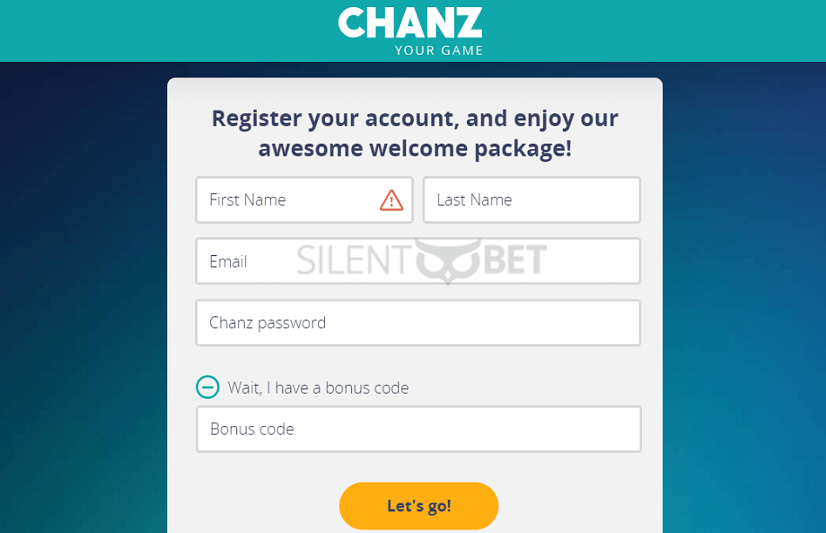 Chanz Casino Registration