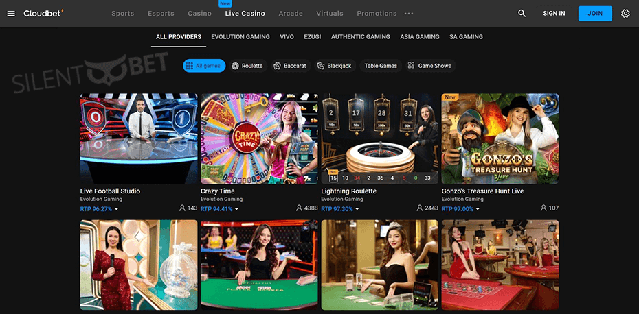 Cloudbet Casino Live Dealer Games