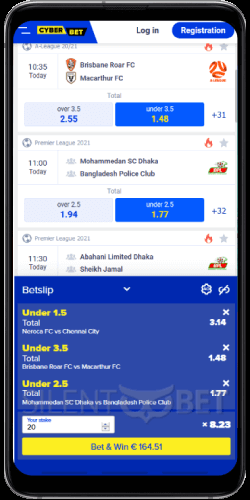 Cyber.bet mobile bet for Android