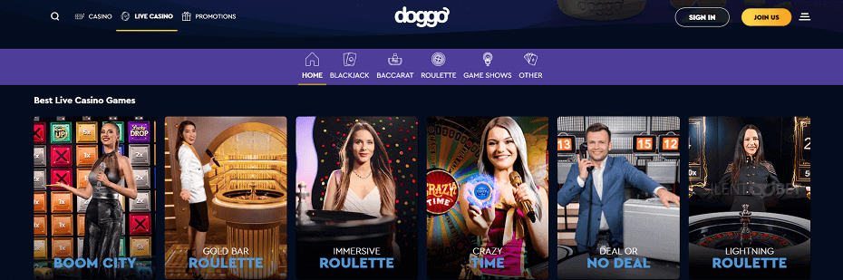 Doggo casino live games