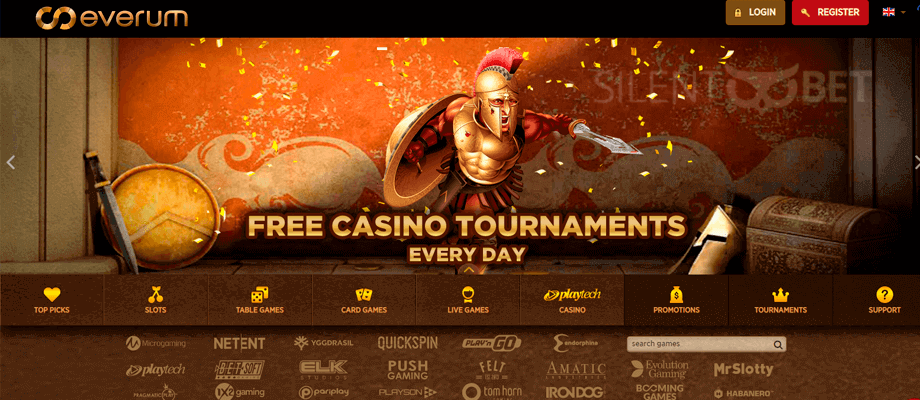 Everum casino homepage