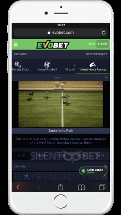 evobet virtual football on iphone