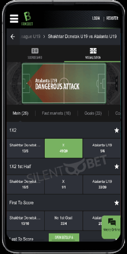 FansBet mobile live betting on Android