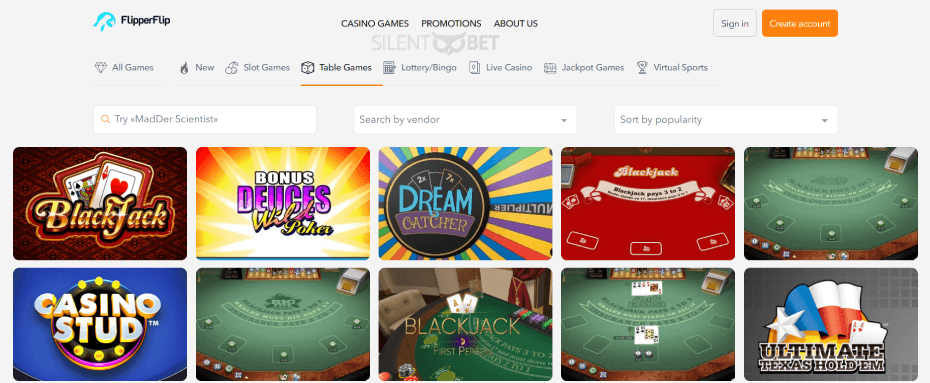 FlipperFlip Casino Games