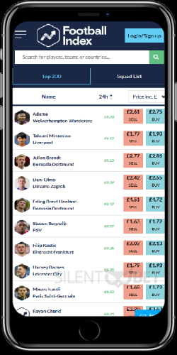 Football Index mobile tops footballers on iPhone