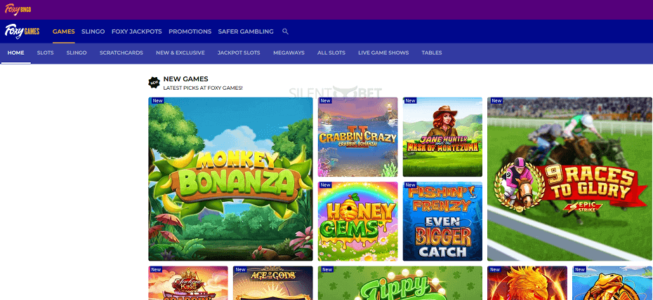 foxy games casino website design